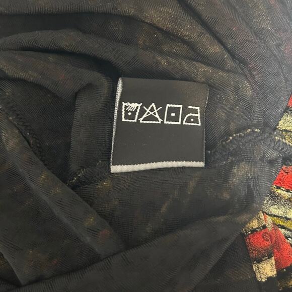 Sharon Anthony Top 2X Muted Tone‎ Abstract Stretch Metallic Wave Artsy Boho Chic - Picture 6 of 7